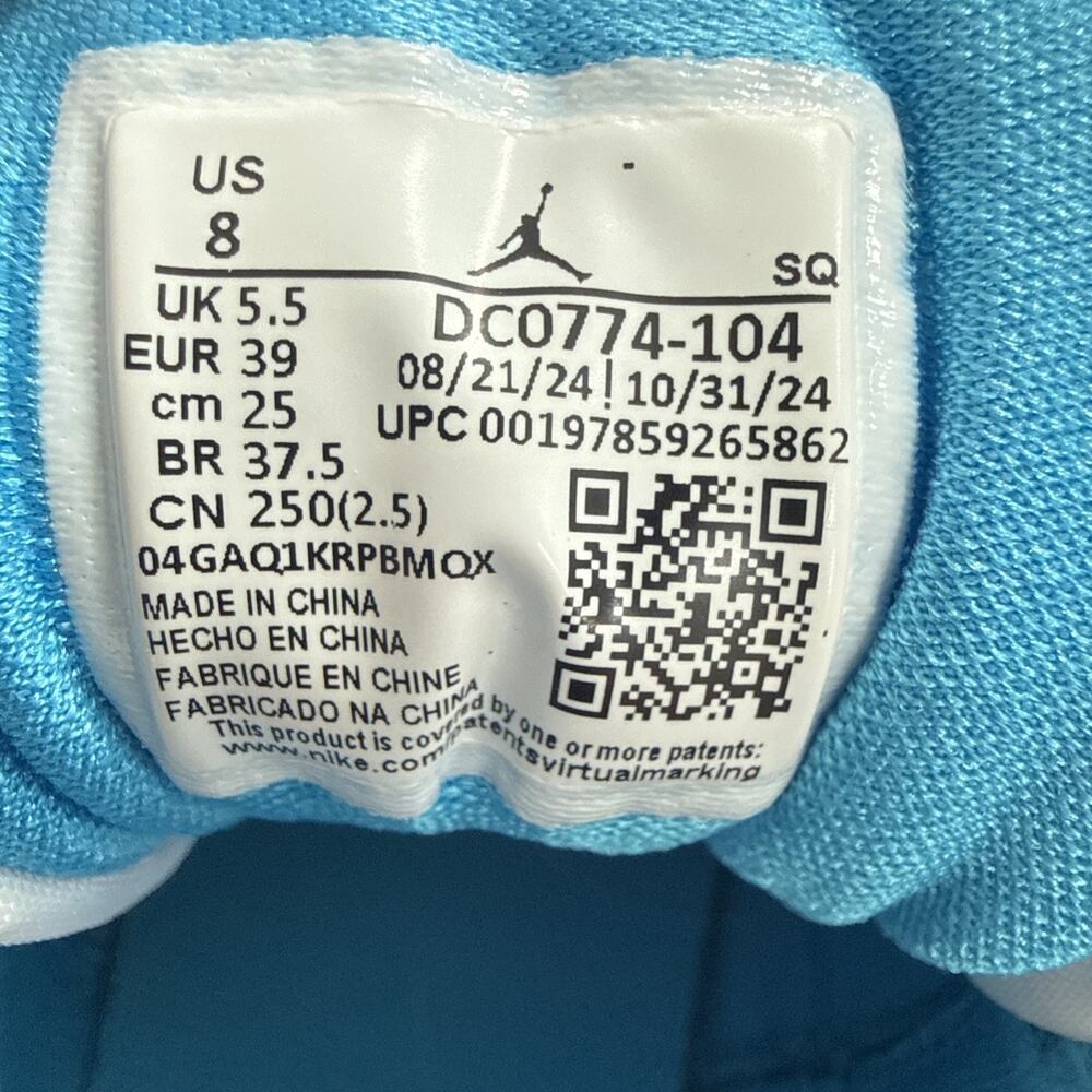 Size 8 Nike Air Jordan 1 Low White Powder Blue Gum Women Sneakers DC0774-104 - Picture 7 of 8